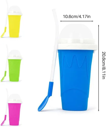 Vista 4 de Slushy Maker - Taza de hielo portátil para viajes, hecha en casa, color amarillo