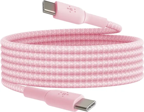 Vista 14 de Belkin BoostCharge - Cable trenzado USB-C a USB-C (1M/3.3 pies) para iPhone 16, iPhone 16 Pro, iPhone 16 Pro Max, Galaxy S25, S24, Note, Pixel 9