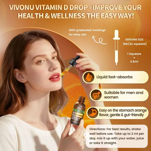 Vista 7 de VivoNu Vitamina D3 K2 10000 UI con MK7-300 Cápsulas blandas de aceite de coco virgen, 2 en 1 vitaminas D y K complejo Vitamina D3 con K2