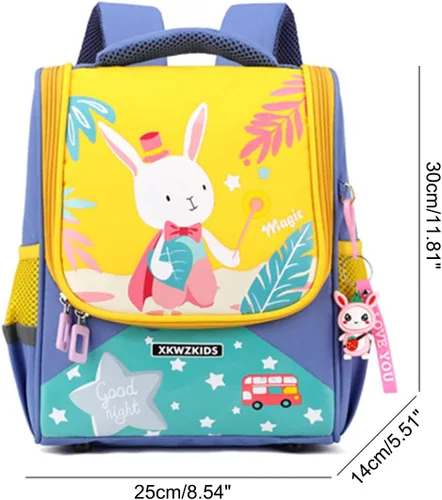 Vista 2 de JiaYou Unisex preescolar Mochila Kindergarten Bolsa de dibujos animados Niñas Niños Daypack Amarillo Yellow Rabbit