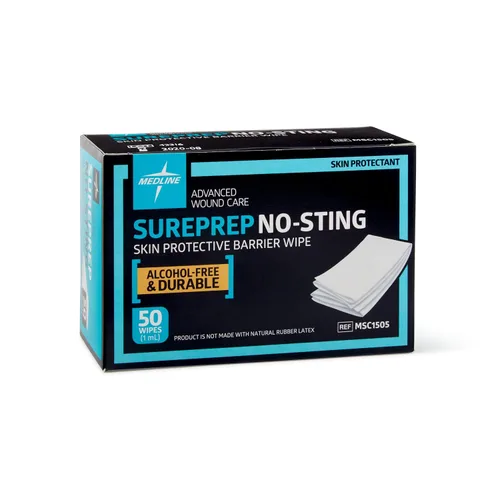 Vista 2 de Medline SurePrep Toallitas protectoras para la piel sin picaduras, paquete de 50
