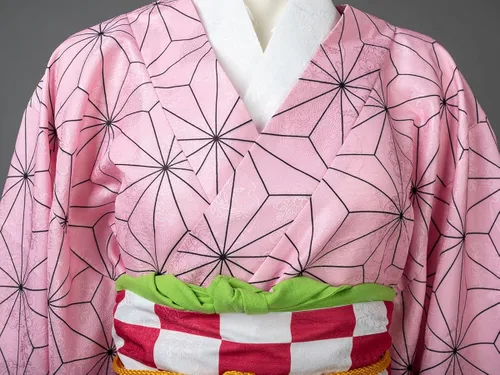 Vista 5 de Cosfun Nezuko Kamado Kimono Completo Disfraz + Pelucas