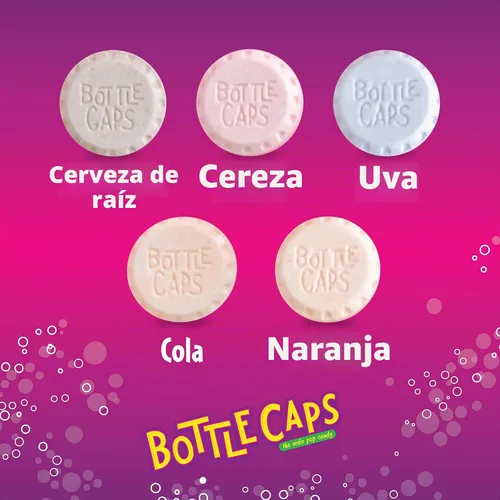 Vista 6 de Tapas de botellas de caramelo duro con gaseosa para reventar, caja