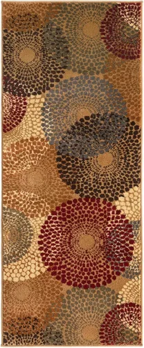 Vista 3 de Unique Loom Barista Collection Alfombra de área - Java (2' 2" x 5' 3" camino, beige/negro)