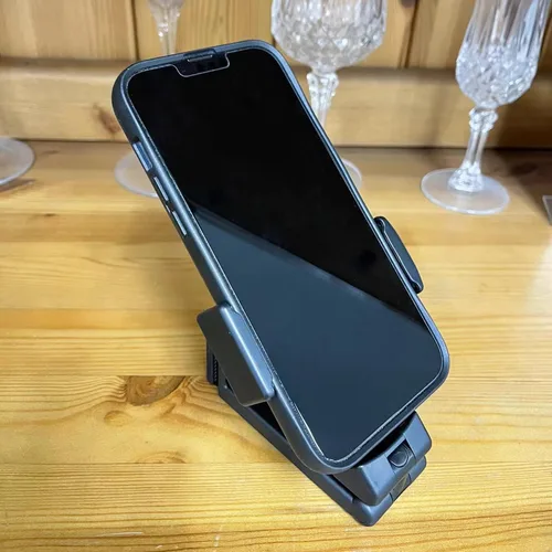Vista 6 de Accesorios de viaje, bandeja universal para el respaldo del asiento, soporte de clip para teléfono manos libres, tamaño de bolsillo ajustable