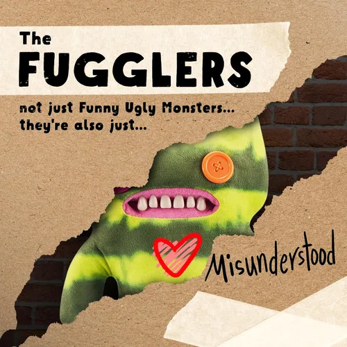 Vista 2 de Fuggler Originals - Monstruo feo y divertido de 9 pulgadas de peluche, monstruo indeciso de laboratorio