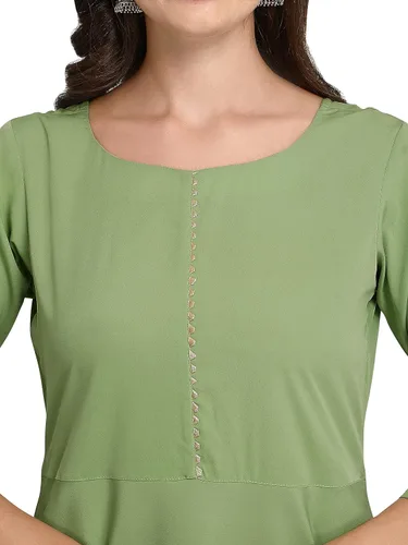 Vista 2 de Kurta de policrepé para mujer con Dupatta (SET0015)