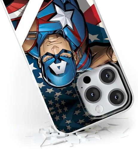 Vista 4 de ERT GROUP Funda de teléfono móvil para Apple Iphone 14 PRO MAX original y oficial con licencia Marvel patrón Capitán América 004 adaptado de manera
