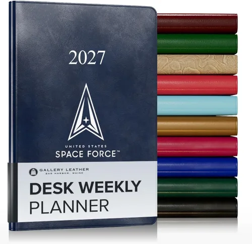 Vista 36 de Gallery Leather Agenda semanal grande 2026-2027 Acadia Hydrangea Hortensia Acadia