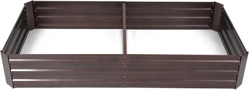 Vista 8 de LuxenHome - Kit de cama de jardín elevada galvanizada de 6 x 3 x 1 pies, para exteriores, caja rectangular de metal para jardinería, maceta grande