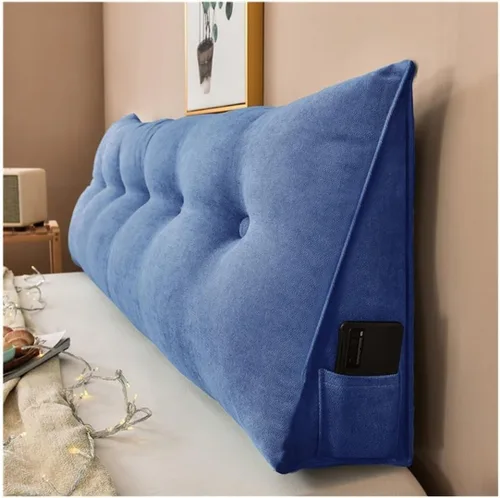 Vista 10 de Almohada triangular para cabecero de lectura, cojín de cuña, almohada grande para cama / almohada de lectura para sentarse en reposo en cama, Marrón