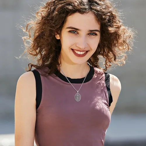 Vista 89 de EUDORA Collar de plata de ley 925 con moneda Hécate, Athena, Perséfono, Nyx, diosa de la luna triple, diosa celta, rueda de Hécate, llave, regalo