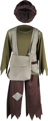 Vista 7 de Disfraz de pobre victoriano para niños, disfraz de pionero colonial para niños, disfraz de cosplay para niños, disfraz divertido de Halloween