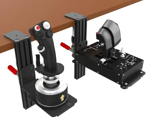 Vista 4 de Hikig 2 Pack Desk Mounts for Flight Sim Joystick, Throttle, Hotas Systems Compatible With Thrustmaster Hotas Warthog, Thrustmaster MFD Cougar Pack