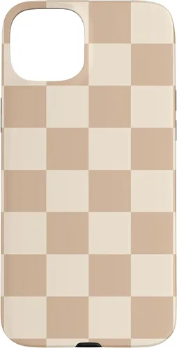 Vista 15 de Funda de tablero de ajedrez marrón beige claro para iPhone 14 Pro