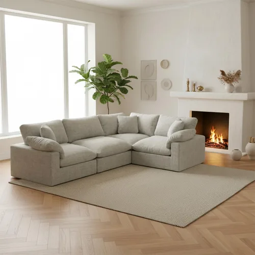 Vista 10 de Sofá modular modular con asiento profundo extra cómodo, sofás modernos negros para sala de estar, apartamento, oficina, espacio pequeño