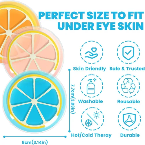 Vista 2 de Paquete de hielo de gel para ojos de 4 piezas, máscaras refrescantes para ojos hinchados, ojeras y alivio de la fatiga ocular. Ayuda a reducir
