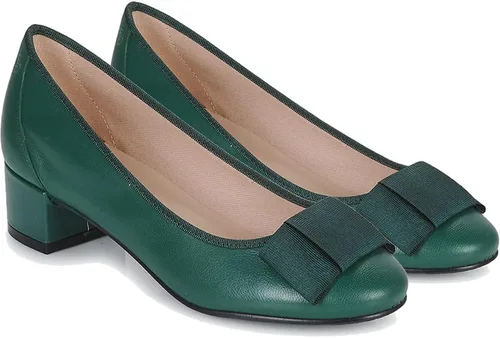 Vista 3 de MOOMMO Zapatos de tacón bajo y grueso para mujer, con lazos, punta redonda cerrada, sandalias de vestir con tacón de bloque, zapatos planos con lazo
