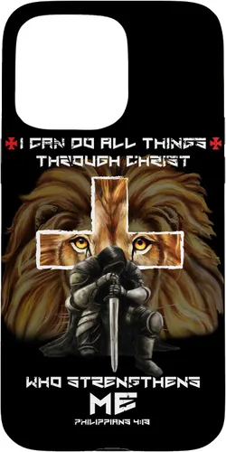 Vista 9 de Fundas para iPhone 11 Christian Phone Cases Men Bible Verse Philippians 4:13 Lion Case
