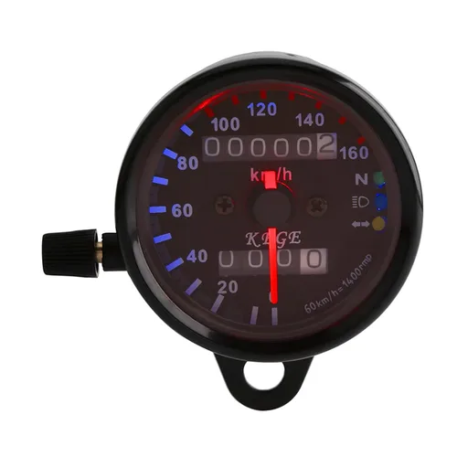 Vista 8 de Motocicleta cuentakilómetros velocímetro indicador doble pantalla digital KM/H Universal 1pc (negro)