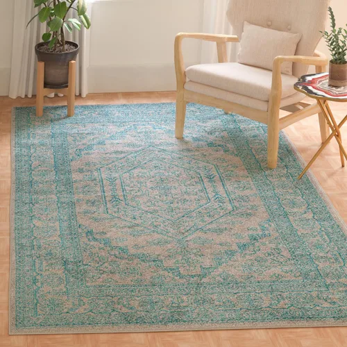 Vista 58 de SAFAVIEH ADR108B - Tapete de la colección Adirondack, 2 pies 1 pulgada x 6 pies, marfil y plateado, diseño de medallón oriental, no desprende