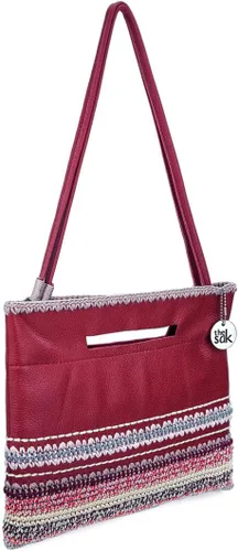 Vista 2 de The Sak Linden - Bolso cruzado convertible 3 en 1 en piel, correas ajustables y extraíbles, color carmesí Seminyak, Seminyak carmesí
