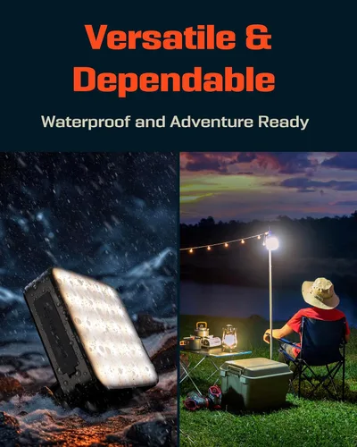 Vista 5 de P4X - Linterna colgante con iluminación ajustable brillante y cálida, linterna de emergencia con carga USB-C, luz de campamento recargable