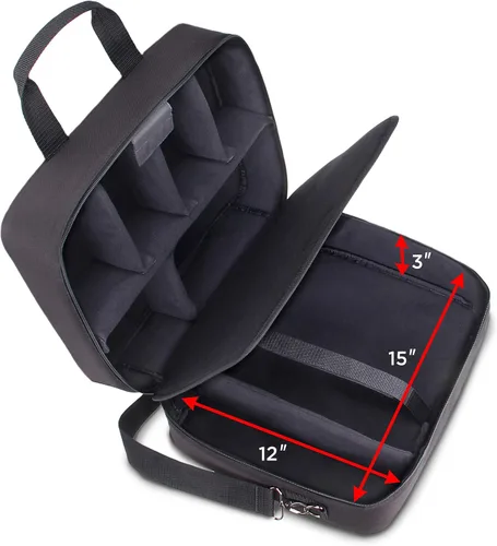 Vista 2 de Gear Bolsa para trasladar video proyector. Para ViewSonic PJD5155/PJD5134, Epson VS240, VS230, EX21, EX31, EX71 y otros. El interior tiene