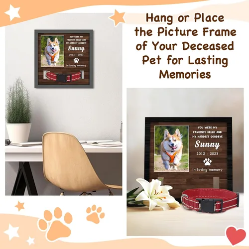 Vista 5 de Regalos conmemorativos para perros y gatos, marco de fotos conmemorativo de mascotas, regalos para amantes de las mascotas, letrero personalizado