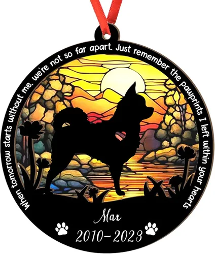 Vista 48 de Adorno personalizado para atrapasoles de sabueso afgano, adorno de Navidad de sabueso afgano – Regalo para perro amante, sabueso afgano
