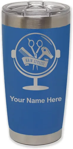 Vista 28 de LaserGram Taza de 20 onzas con aislamiento al vacío, para estilista de cabello, con grabado personalizado incluido (negro) Engraved Gift for Hair