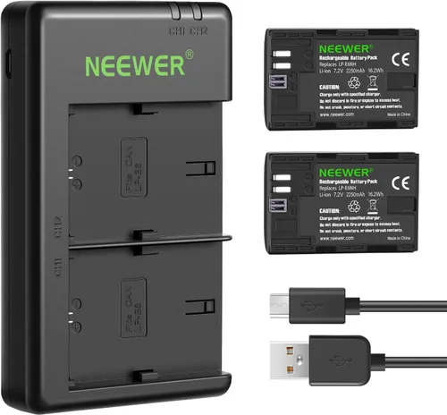 Vista 13 de NEEWER LP-E6/LP-E6N/LP-E6NH/LP-E6P Cargador de batería de cuatro canales con PD 45W carga rápida, cable USB C, cargador Quad USB compatible