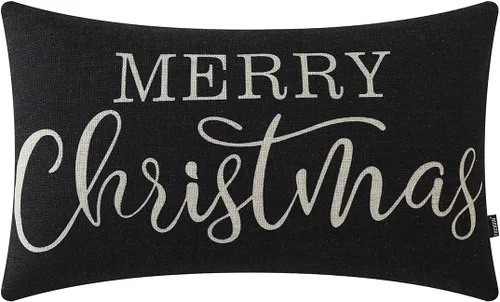Vista 11 de TRENDIN Funda de almohada lumbar de 12 x 20 pulgadas para decoración de invierno, aspecto de grano de madera, funda de almohada de lino PL699TR