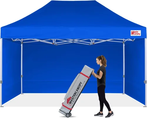Vista 7 de MASTERCANOPY Carpa Plegable Resistente con Paredes Laterales (10x15, Blanco)