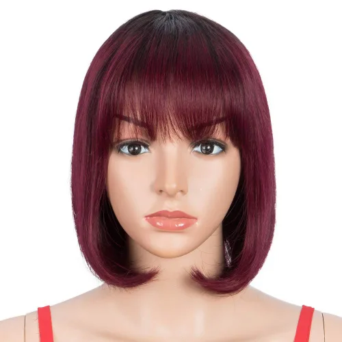Vista 23 de Spotlight Pelucas de cabello humano lacio con encaje frontal de 4 x 4 para mujeres negras, densidad del 180 %, peluca con cierre de encaje virgen