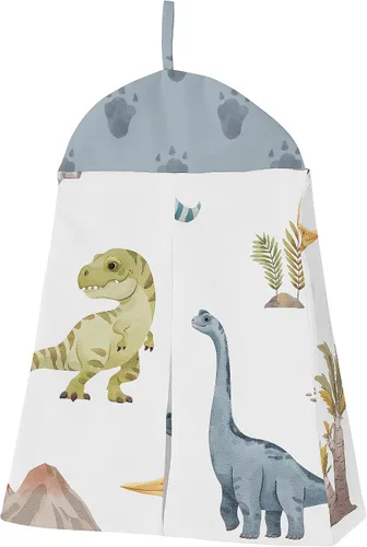 Vista 5 de Sweet Jojo Designs Acuarela dinosaurio dinosaurio bebé niño cuna juego de ropa de cama bebé cuarto manta sábana bajera falda pañal apilador 4p verde