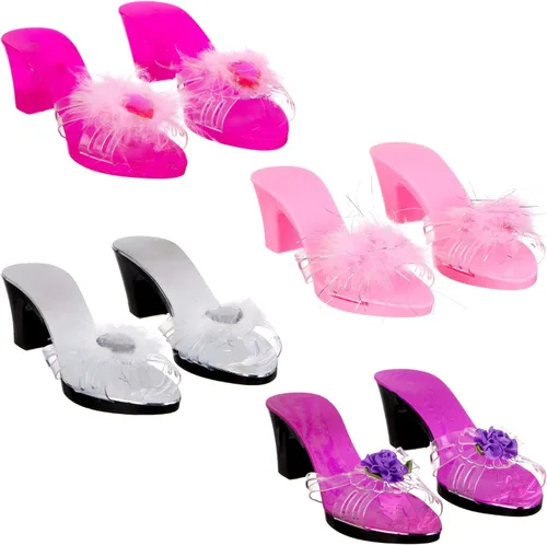 Vista 7 de Expressions - Juego de 4 zapatos de vestir para niñas pequeñas con tacones en bolsa de transporte, se adapta a zapatos de niños pequeños