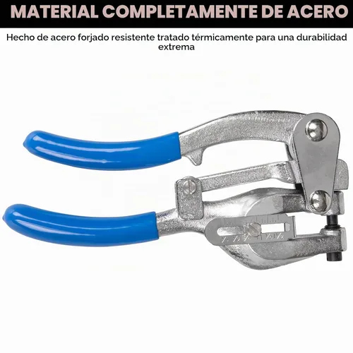 Vista 2 de Juego de herramientas para perforar agujeros de metal, perforadora profesional resistente para metal, mano de 3/32 a 9/32 pulgadas para chapa de Azul