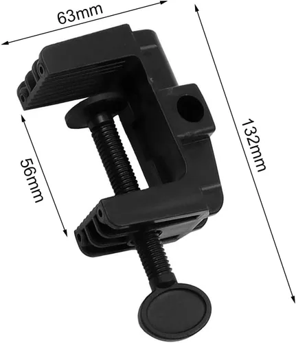 Vista 2 de 2 piezas de abrazadera de escritorio soporte de montaje de luz de trabajo de plástico resistente abrazadera de montaje de mesa para lámpara