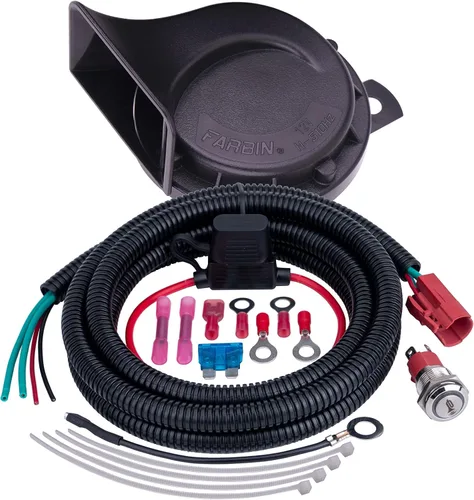 Vista 12 de Kit universal de bocina UTV con interruptor basculante LED y cable para carrito de golf, ATV, Polaris RZR, Ranger, General, Side by Side, Can-Am