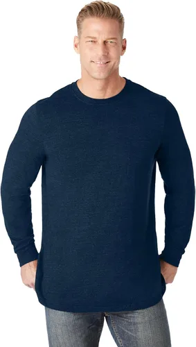 Vista 12 de KingSize Shrink-Less - Camiseta ligera de manga larga con bolsillo y cuello Negro