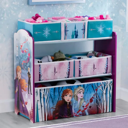 Vista 2 de Disney Frozen II - Organizador de juguetes para diseño y almacenamiento de 6 contenedores por Delta Children, certificado Greenguard Gold