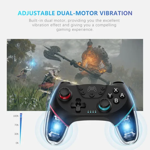 Vista 5 de Deepdawn Controlador de interruptor, controlador profesional inalámbrico compatible con Nintendo Switch, mando de mando inalámbrico con función