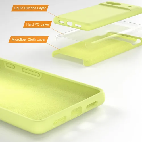 Vista 2 de Diseñada para Pixel 7, funda de gel de silicona líquida a prueba de golpes, cojín de forro de tela de microfibra suave compatible con Pixel7 de 6.3