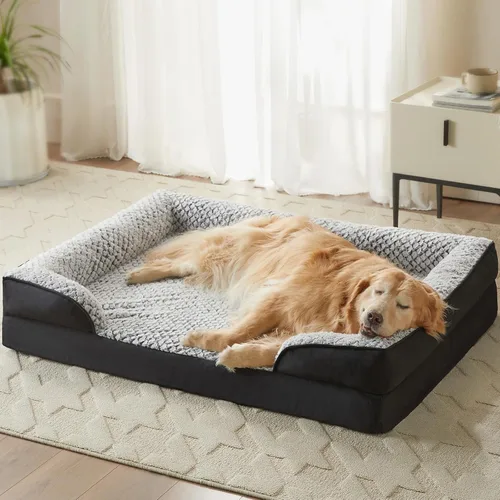 Vista 11 de LEXTRO Cama ortopédica para perros extra grandes, cama de espuma para perros extra grandes, equipada con funda de almohada extraíble impermeable