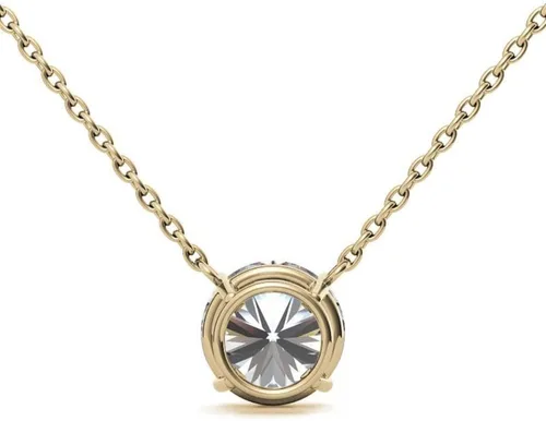 Vista 4 de Colgante y collar redondo de moissanita de talla brillante VVS1 de 3.00 quilates con cadena para mujer, solitario de diamante incoloro, regalo