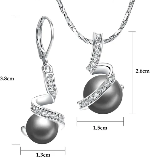 Vista 2 de Yoursfs 18 KGP - Juego de joyas de nudo vintage con clip para collar