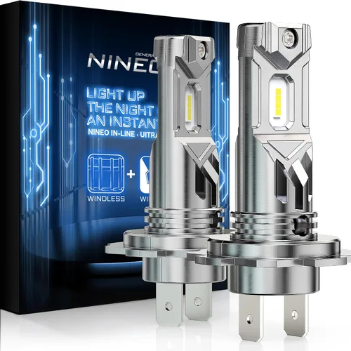 Vista 20 de NINEO Bombillas H4, bombillas 9003, 300% superbrillantes, blanco frío 6500K, tamaño mini real 1:1, Plug and Play, accesorio de deportes motorizados