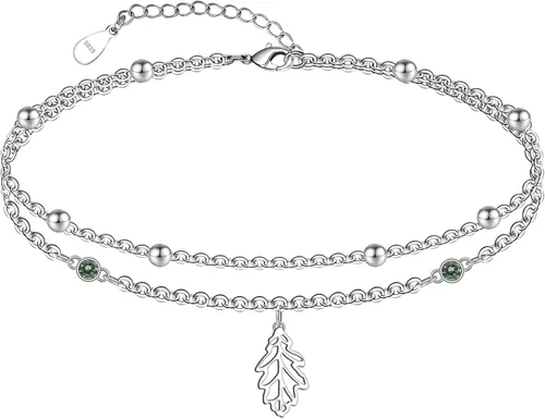 Vista 76 de CHIC & ARTSY Tobilleras delicadas de plata de ley S925 para verano, pulsera de tobillo ajustable multicapa para playa, joyería de pie para mujer