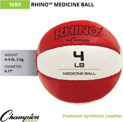 Vista 2 de Champion Sports Leather Medicine Balls – Durable Weighted Balls for Strength, Core & Conditioning Training